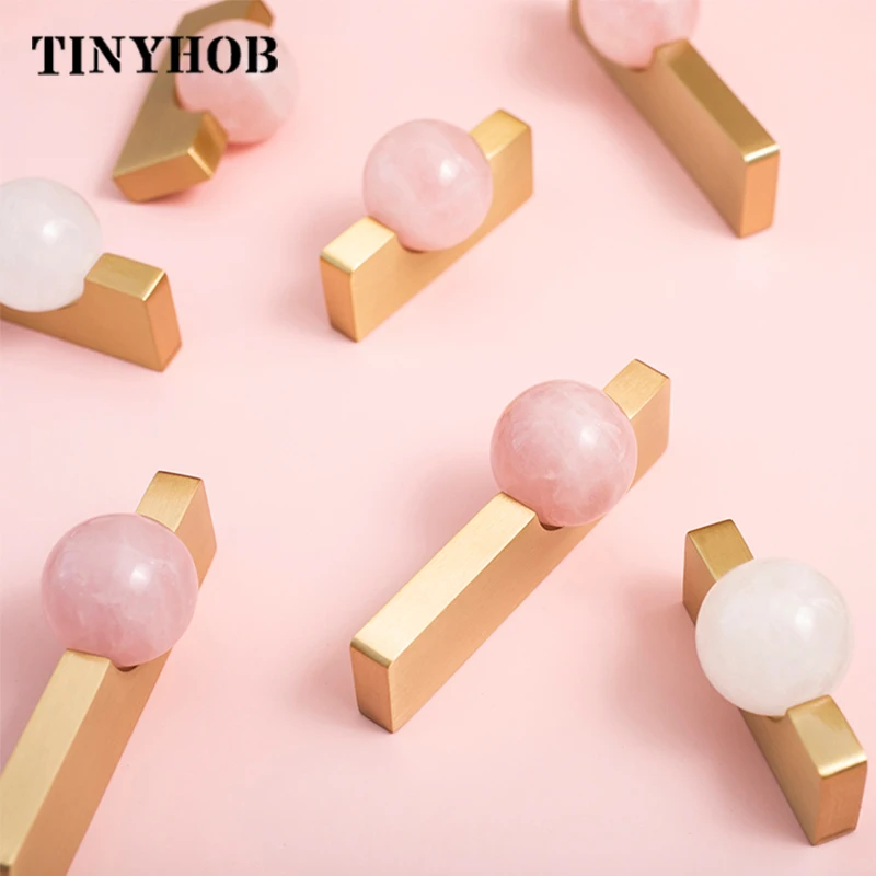 Furniture Hardware Drop Pulls - Boule de cristal blanche + poignées